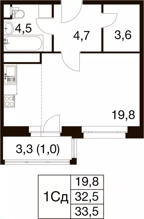 Студия Московская область, Балашиха Гагарина мкр, ул. Проектная, 9Ас1 ... - Фото 1