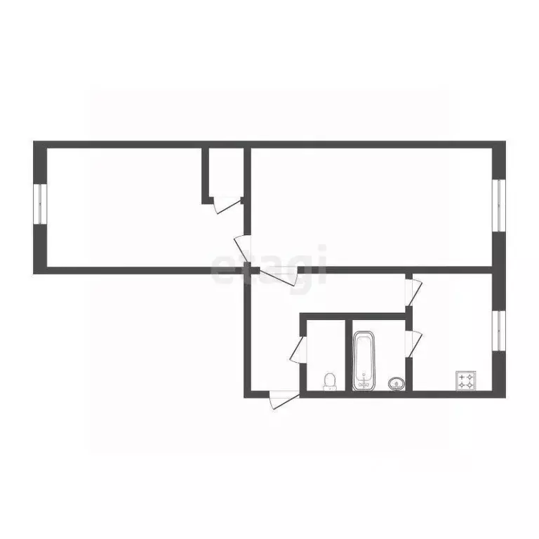 2-к кв. Тюменская область, Тюмень Харьковская ул., 56 (42.2 м) - Фото 2