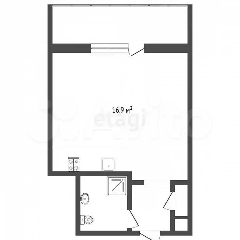 Квартира-студия, 16,9 м, 7/8 эт. - Фото 0
