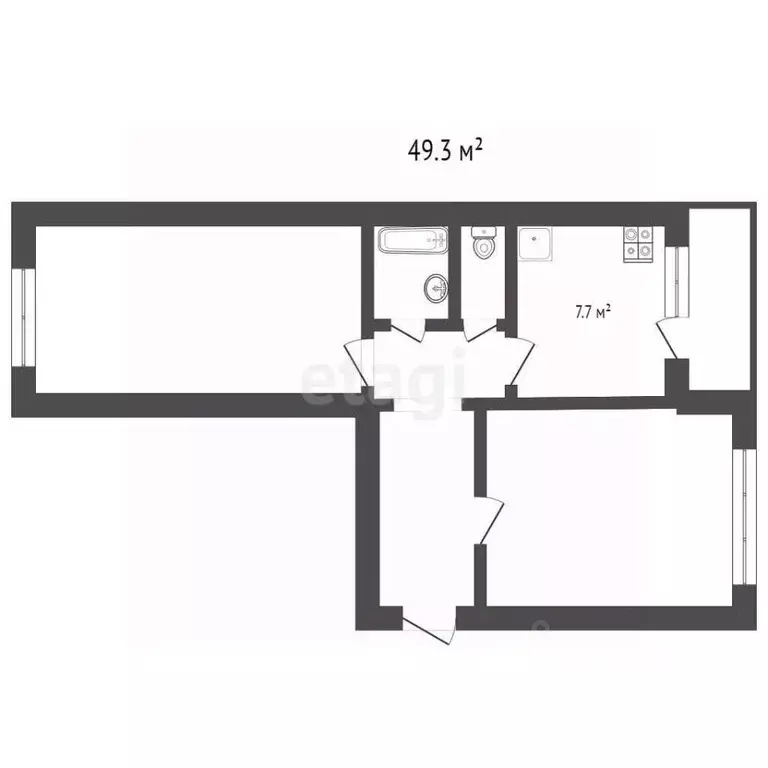 2-к кв. Ставропольский край, Пятигорск просп. Калинина (51.0 м) - Фото 2