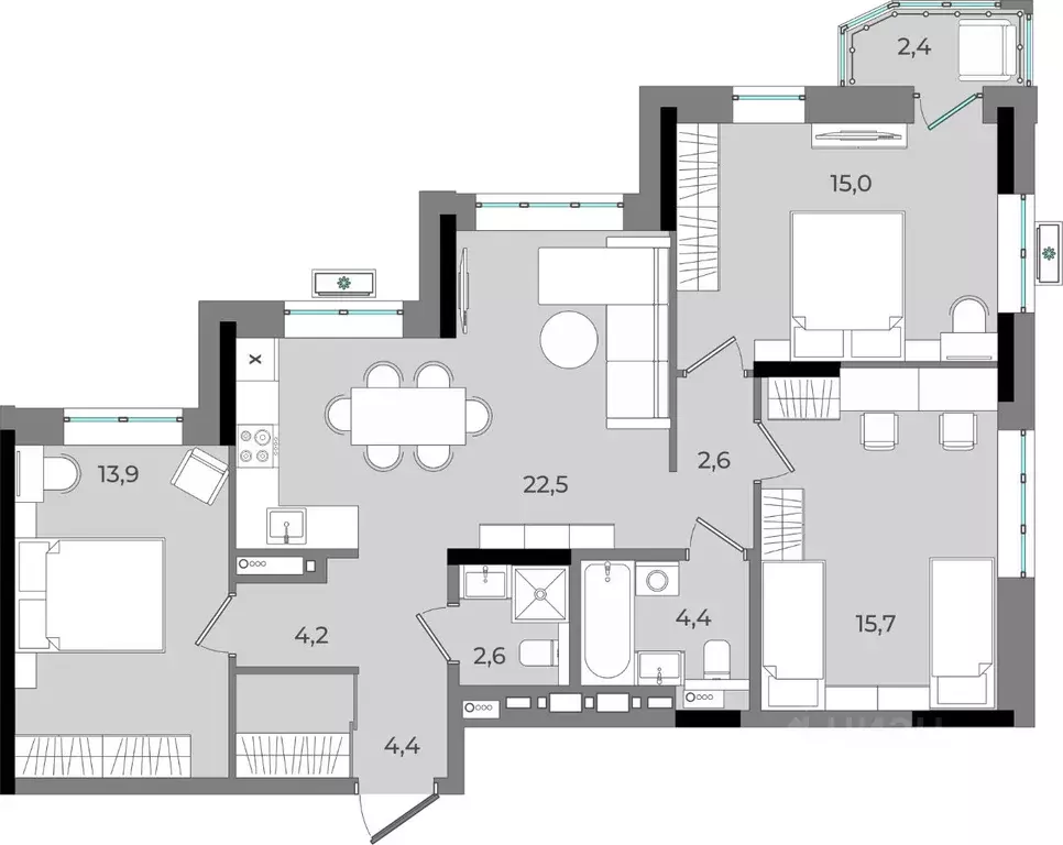 3-к кв. Удмуртия, Ижевск Северо-Западный жилрайон, 2-й мкр, Новый ... - Фото 1