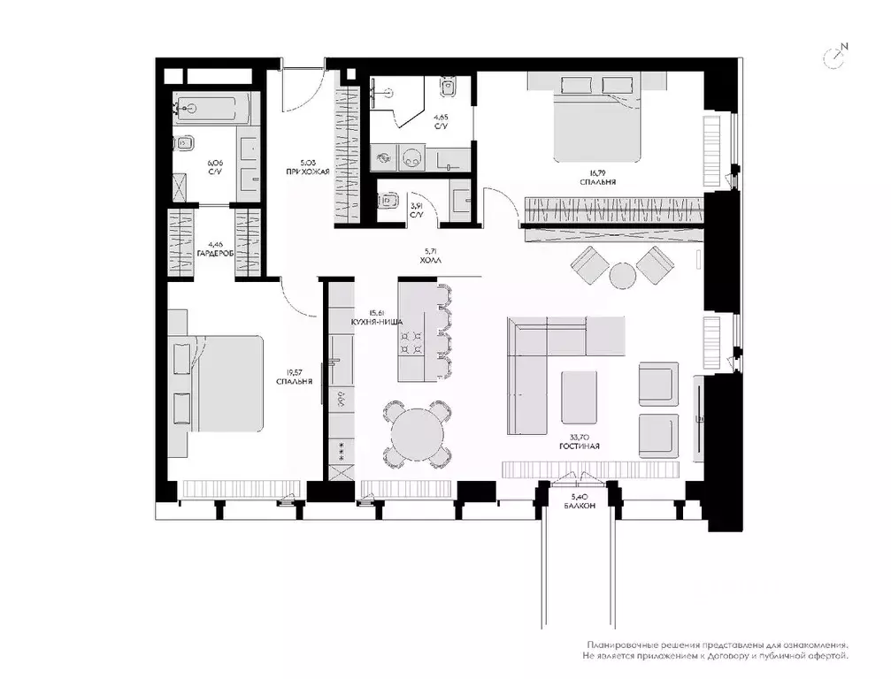 3-к кв. Москва ул. Братьев Фонченко, 1к4 (117.1 м) - Фото 0