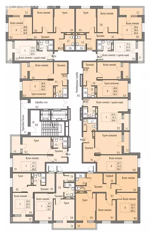 1-комнатная квартира: Ростов-на-Дону, микрорайон Левенцовский (41.3 м) - Фото 2