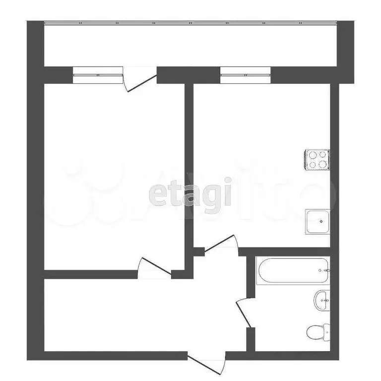 1-к. квартира, 39,1 м, 12/12 эт. - Фото 0