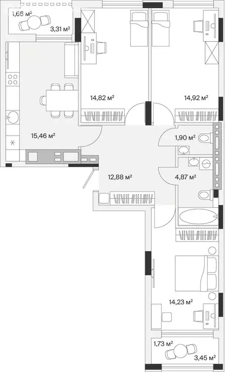 3-комнатная квартира: Малое Исаково, Первая улица, 1к2 (83 м) - Фото 1