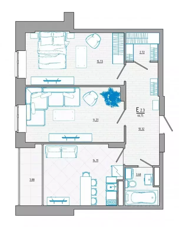 3-к кв. Курская область, Курск ул. Росинка, 7 (68.34 м) - Фото 0