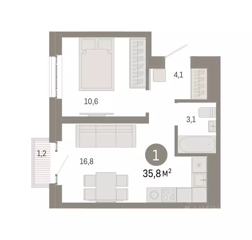 1-к кв. Москва Тагильская ул., 6/1 (35.8 м) - Фото 0