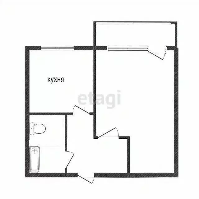 1-к кв. Челябинская область, Кыштым ул. Интернационала, 79 (33.6 м) - Фото 1