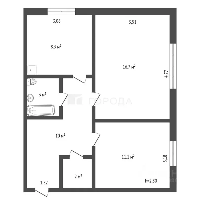 2-к кв. Кемеровская область, Инской пгт ул. Ильича, 30Б (51.1 м) - Фото 2