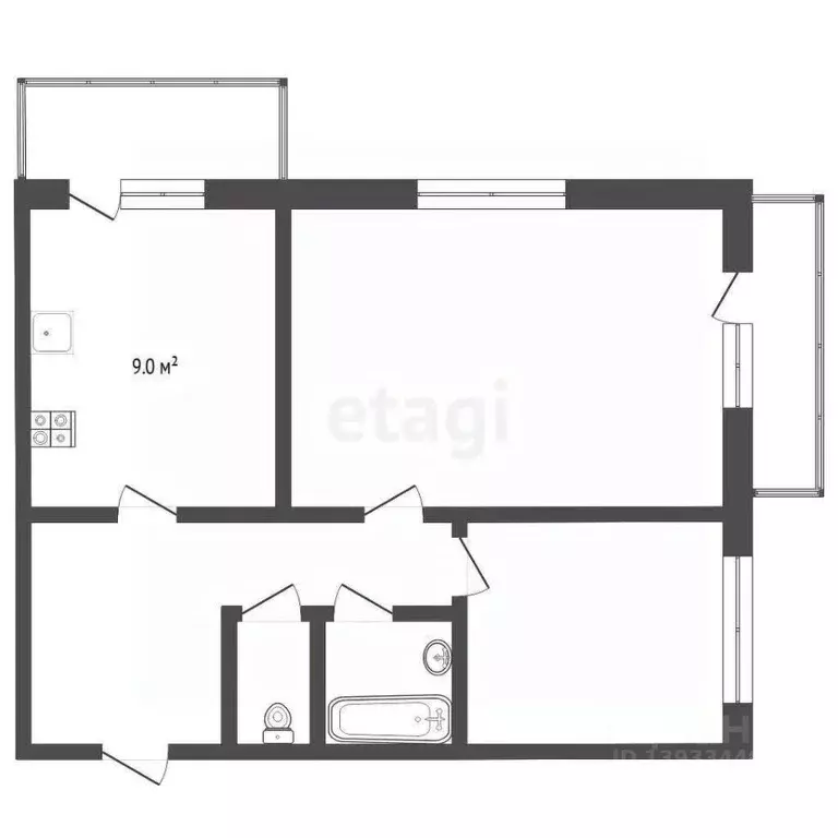 2-к кв. Тюменская область, Тюмень ул. Лесопарковая, 9 (63.0 м) - Фото 0