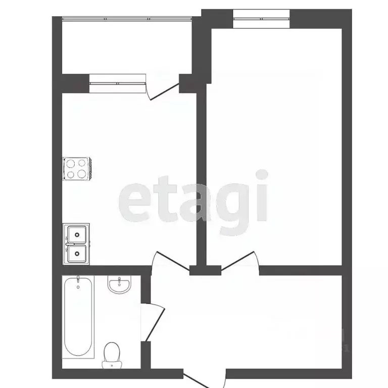 1-к кв. Ростовская область, Ростов-на-Дону ул. Мечникова, 39Б (42.3 м) - Фото 1