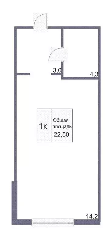 Квартира-студия: Кемерово, бульвар Строителей, 56/2 (22.8 м) - Фото 1