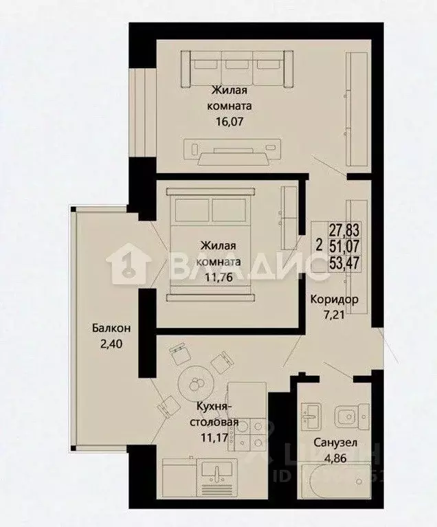 2-к кв. Калининградская область, Калининград Артиллерийская ул., 87 ... - Фото 1