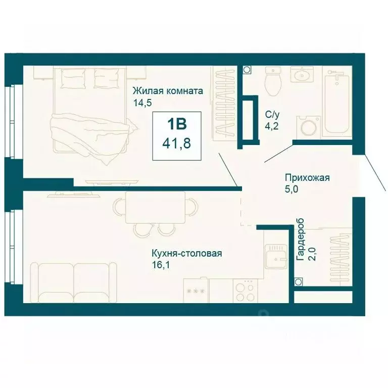 1-к кв. Свердловская область, Екатеринбург ул. 8 Марта, 197 (41.8 м) - Фото 0