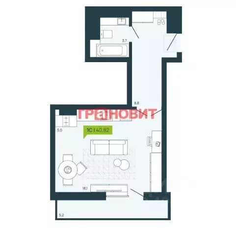 1-к кв. Новосибирская область, Новосибирск Затулинский жилмассив, ул. ... - Фото 1