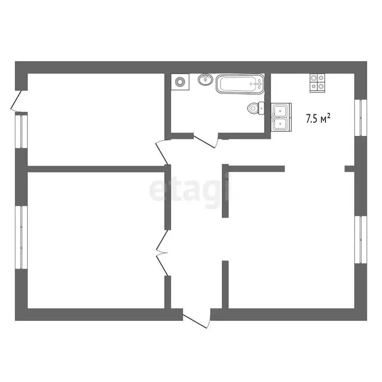 3-комнатная квартира: Симферополь, улица Строителей, 34 (69 м) - Фото 1