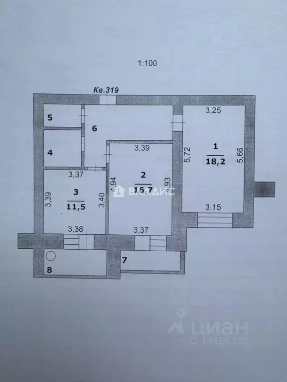 2-к кв. Белгородская область, Белгород ул. Щорса, 57 (63.2 м) - Фото 2