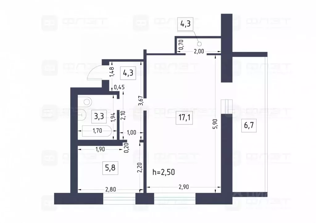 1-к кв. Татарстан, Казань ул. Рихарда Зорге, 121 (35.3 м) - Фото 1