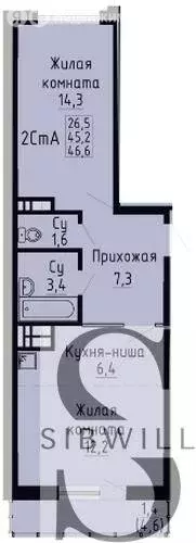 1-комнатная квартира: Новосибирск, Кировский район, Южно-Чемской ... - Фото 0