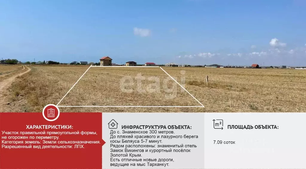 Участок в Крым, Черноморский район, Окуневское с/пос, с. Знаменское ... - Фото 2