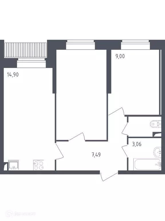 Продаётся 2-к квартира, 49.2 м - Фото 0