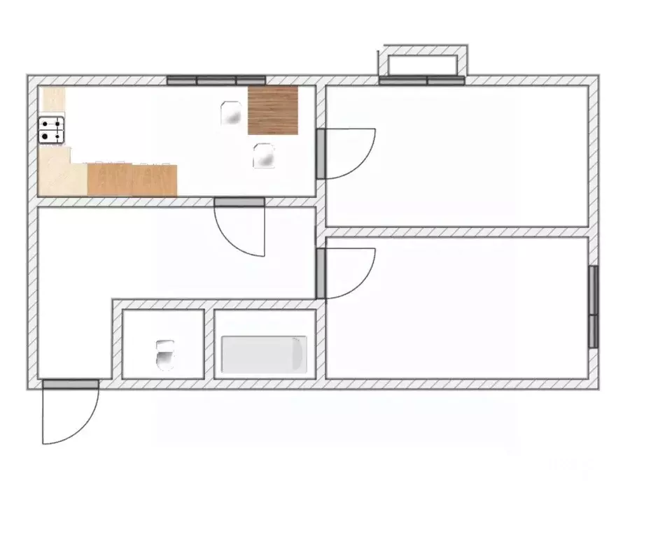 2-к кв. Ленинградская область, Кировск ул. Кирова, 27 (44.0 м) - Фото 1