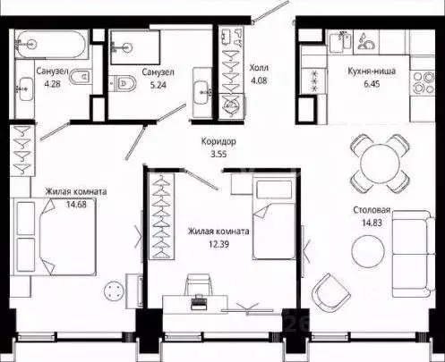 3-к кв. Москва ул. 4-я Марьиной рощи, 10к7 (64.5 м) - Фото 1