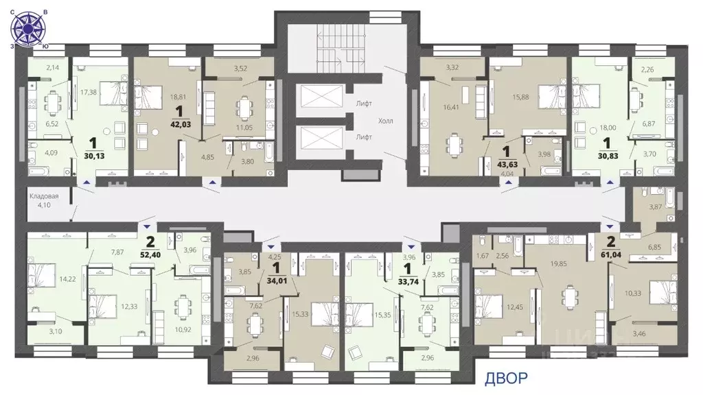 1-к кв. Рязанская область, Рязань ул. Космонавтов, 16 (30.83 м) - Фото 1
