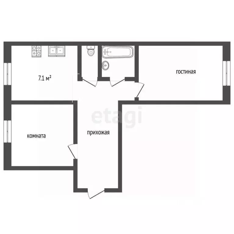 2-к кв. Ямало-Ненецкий АО, Муравленко ул. 70 лет Октября, 34 (53.3 м) - Фото 2
