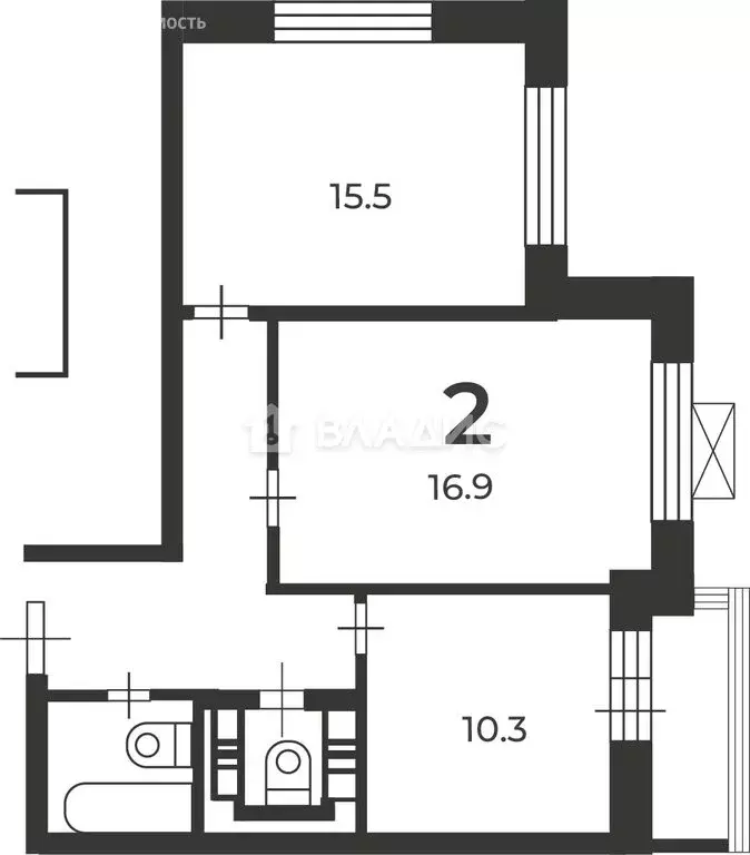 2-комнатная квартира: Москва, Коровинское шоссе, 29 (57.6 м) - Фото 1