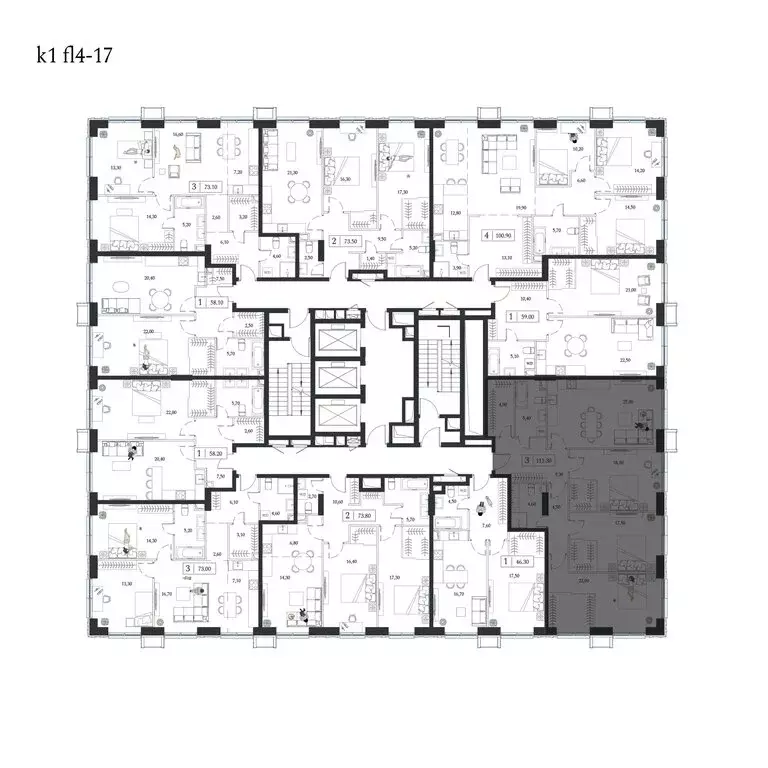 4-комнатная квартира: Москва, проспект Андропова, 9/1к1 (111.2 м) - Фото 2