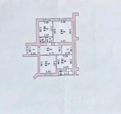 3-к кв. Липецкая область, Липецк Политехническая ул., 7 (74.0 м) - Фото 2