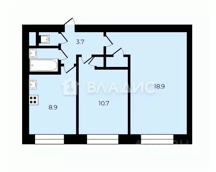 2-к кв. Санкт-Петербург Дачный просп., 19К1 (46.3 м) - Фото 2