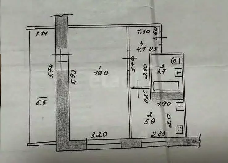 1-к кв. Татарстан, Казань ул. Сафиуллина, 28 (38.6 м) - Фото 2