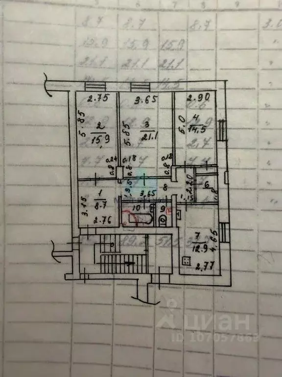 3-к кв. Калужская область, Калуга ул. Пухова, 50 (89.2 м) - Фото 2
