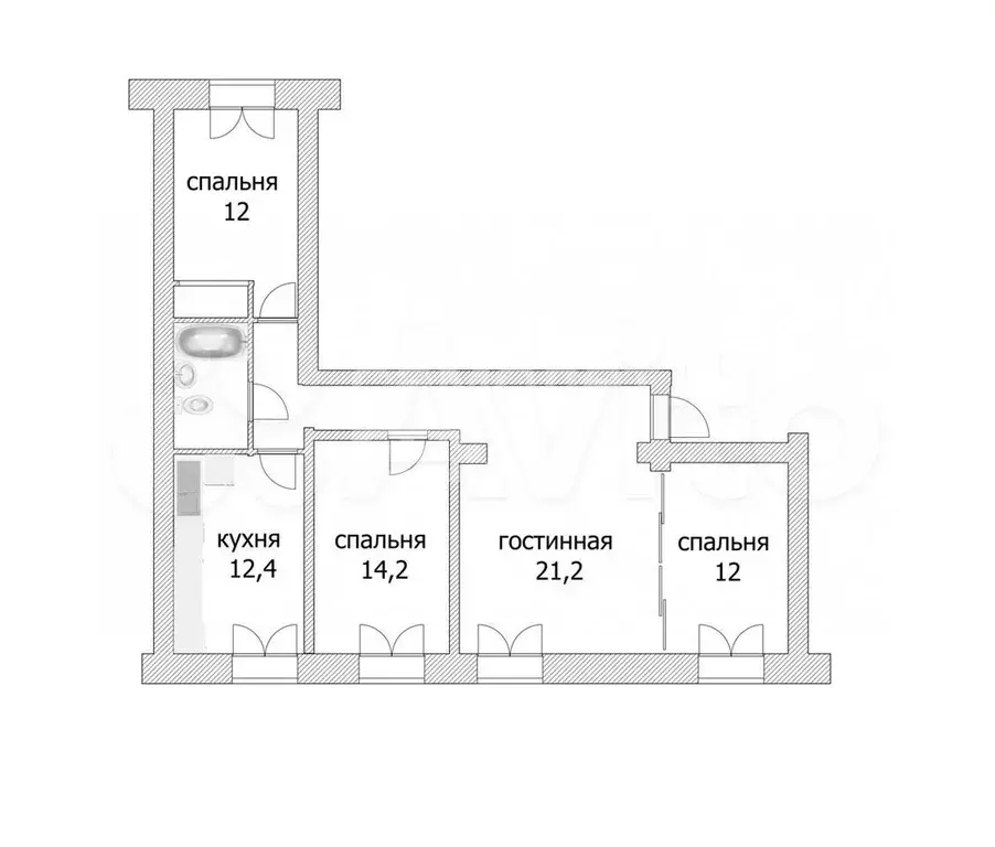 4-к. квартира, 87 м, 3/5 эт. - Фото 0