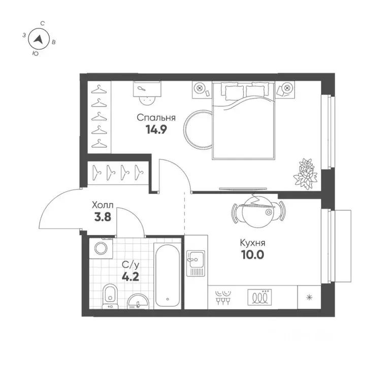1-к кв. Свердловская область, Екатеринбург Солнечный жилрайон,  (32.9 ... - Фото 1