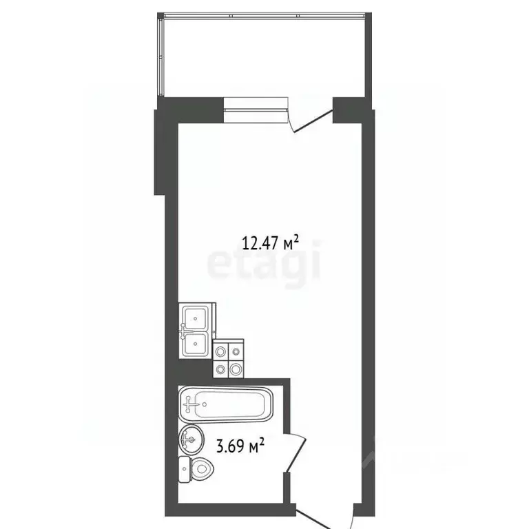 Студия Воронежская область, Воронеж Ростовская ул., 67 (20.5 м) - Фото 2
