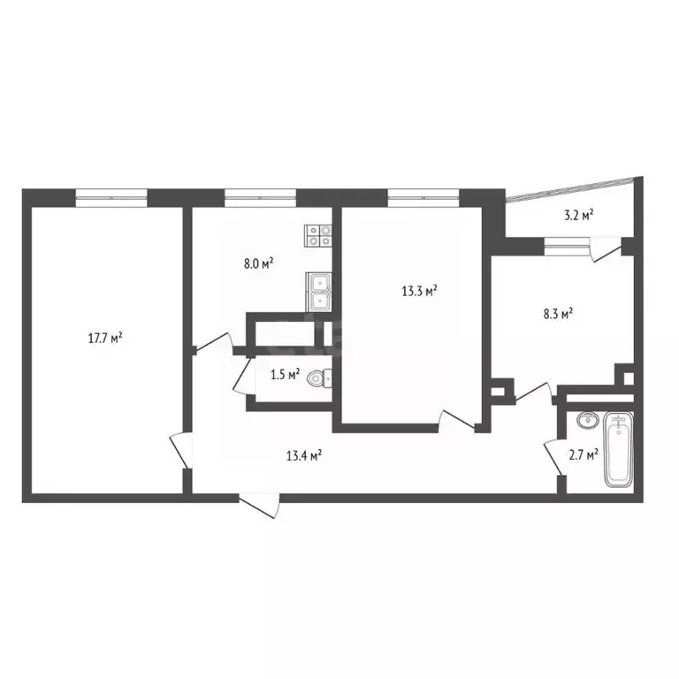 3-к кв. Ямало-Ненецкий АО, Ноябрьск Советская ул., 108 (64.9 м) - Фото 2