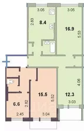 4-к кв. Мурманская область, Мурманск ул. Крупской, 42 (83.0 м) - Фото 1
