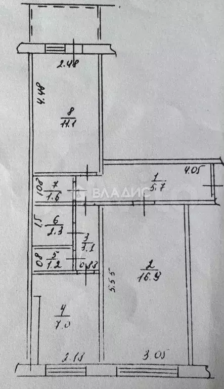 2-к. квартира, 49 м, 1/9 эт. - Фото 0