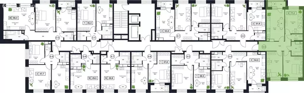 3-комнатная квартира: Пушкино, ЖК Пушкино Град (71.5 м) - Фото 2