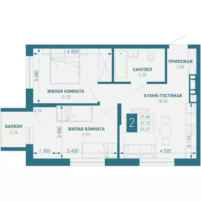 2-к кв. Краснодарский край, Краснодар пос. Березовый, Витаминкомбинат ... - Фото 1