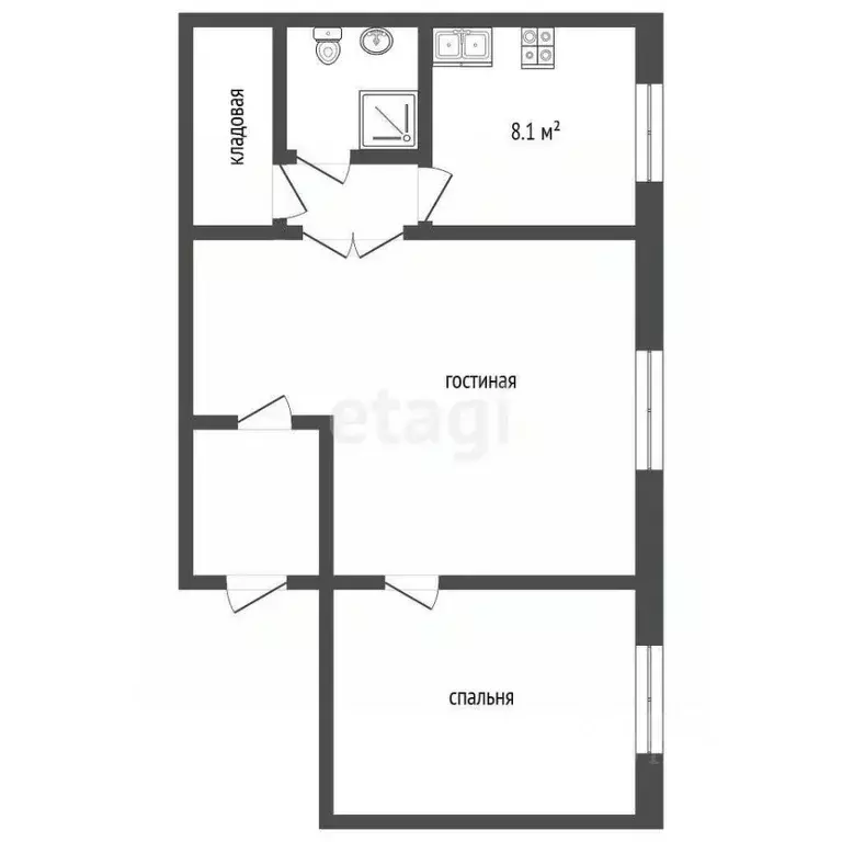 2-к кв. Вологодская область, д. Морино 1б (50.8 м) - Фото 2