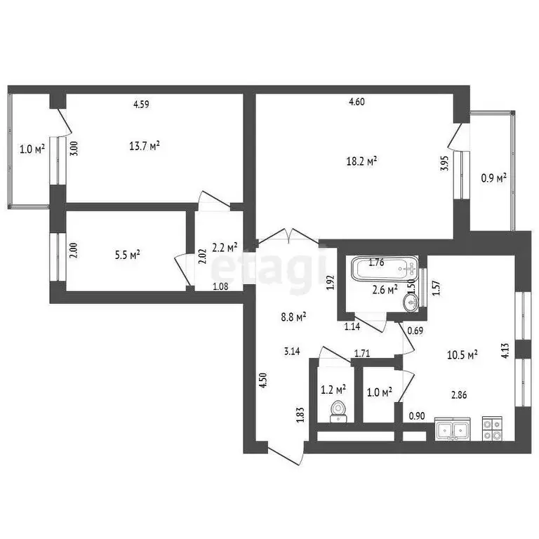 3-комнатная квартира: Калининград, улица Павлика Морозова, 17 (65 м) - Фото 0