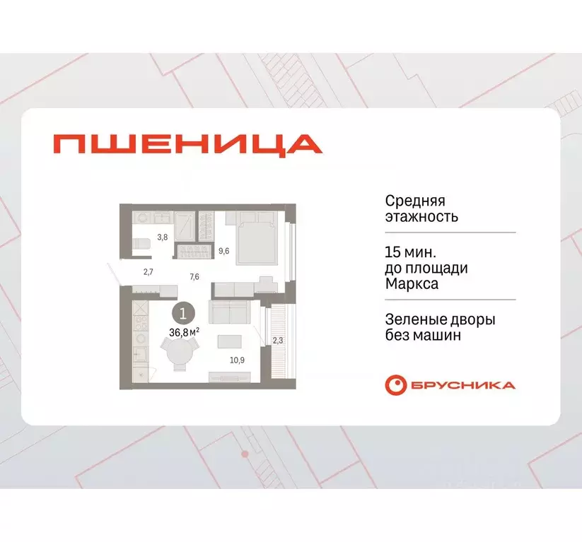 1-к кв. Новосибирская область, Новосибирский район, Краснообск рп, 3-й ... - Фото 1