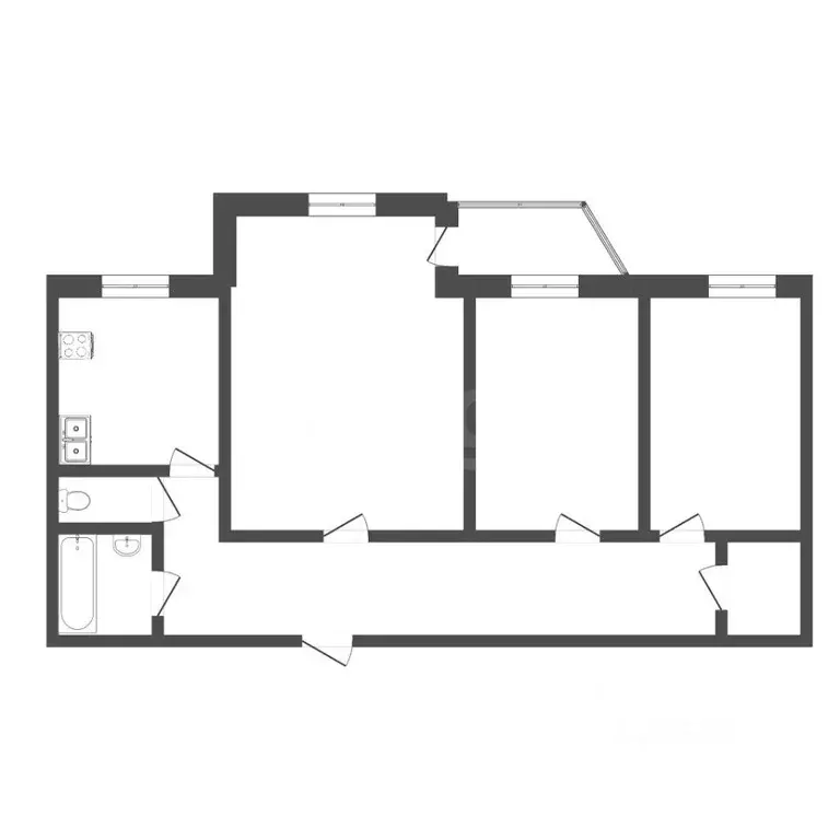 3-к кв. Коми, Усинск Комсомольская ул., 19 (75.4 м) - Фото 1