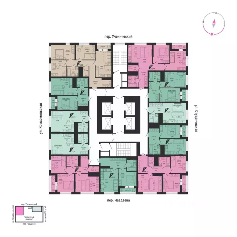 1-к кв. Свердловская область, Екатеринбург пер. Ученический, 4 (37.58 ... - Фото 2