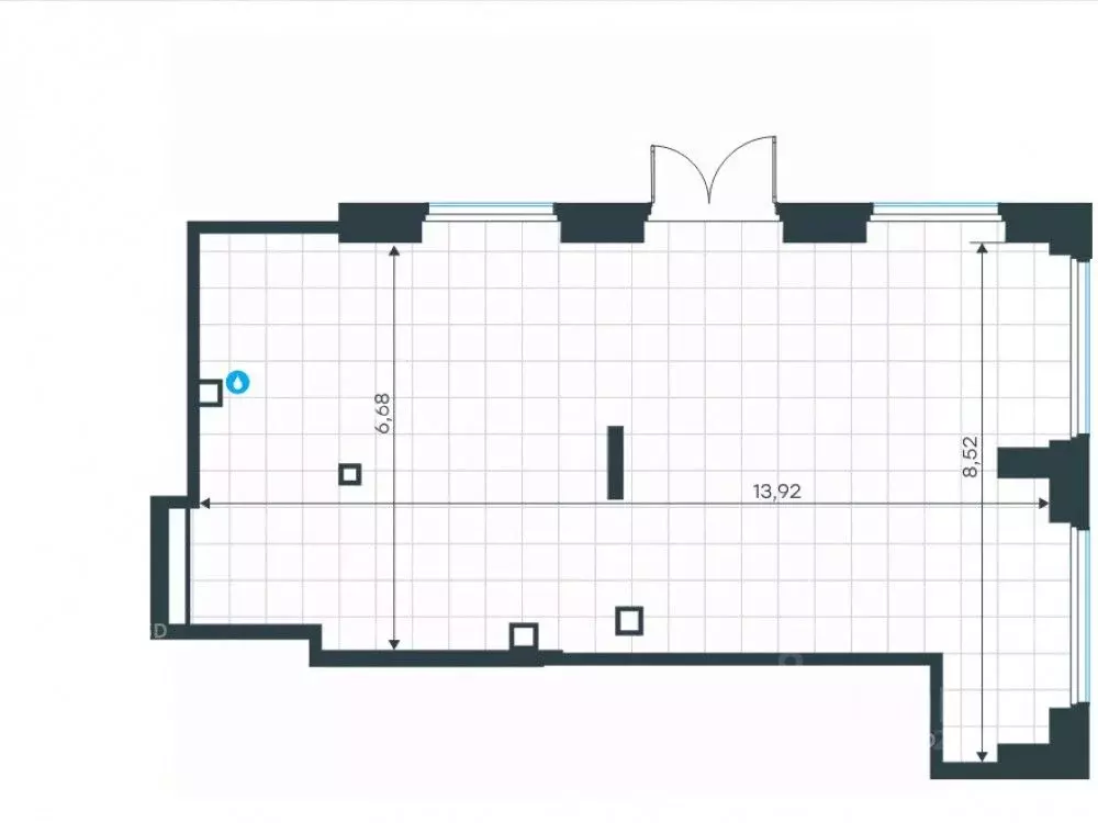 Торговая площадь в Москва Левел Мичуринский жилой комплекс, к13 (99 м) - Фото 2