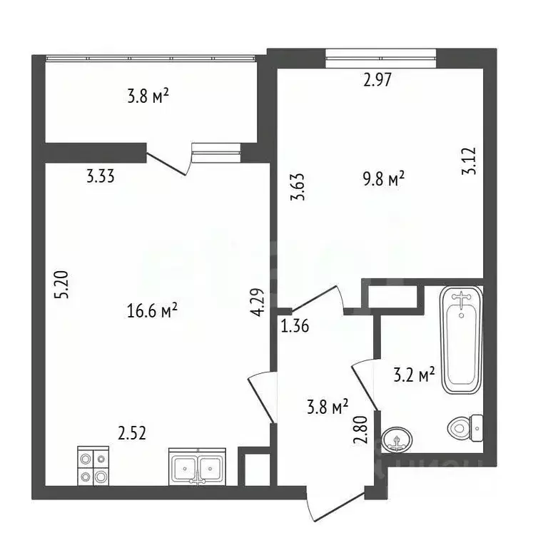 1-к кв. Санкт-Петербург 1-й Предпортовый проезд, 13 (33.4 м) - Фото 2